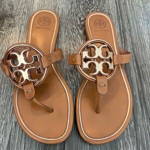 Tory Burch miller soft metal logo sandal